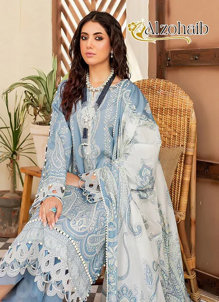 Az 1276 A and B By Alzohaib Cotton Dupatta Pakistani Salwar Suits Orders In India